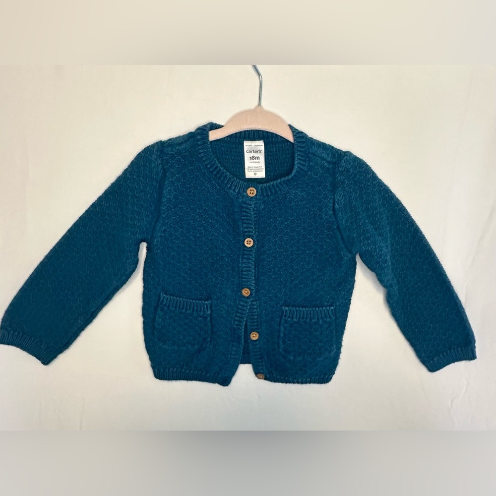 Carter’s -  Teal Knit Sweater 18M Girls